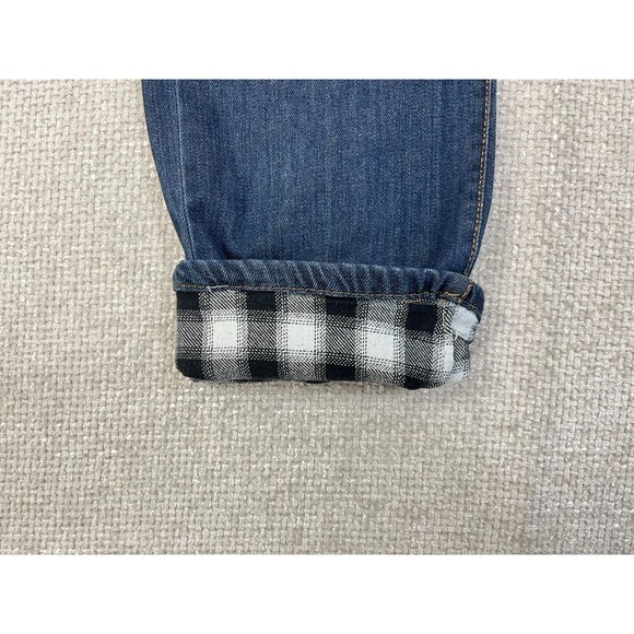 Eddie Bauer Boyfriend Slim Flannel Lined Jeans Women's Size 6P Blue Denim Pants - Picture 7 of 12
